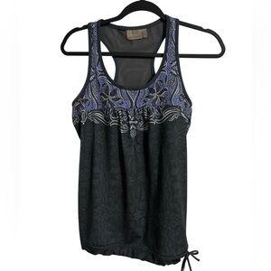 Athleta Tinker Tank Gray Purple Print #413912 Size M